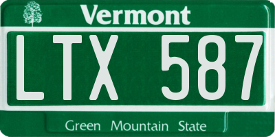 VT license plate LTX587