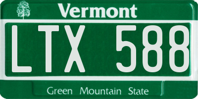 VT license plate LTX588