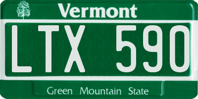 VT license plate LTX590
