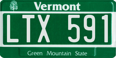 VT license plate LTX591