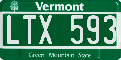 VT license plate LTX593