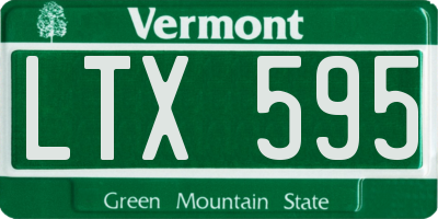 VT license plate LTX595