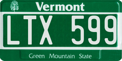 VT license plate LTX599