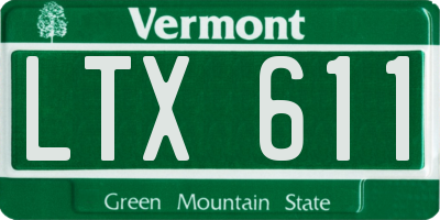 VT license plate LTX611