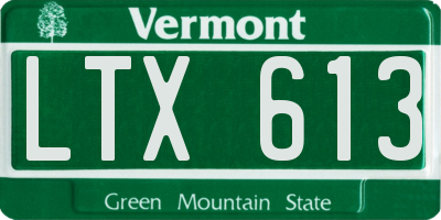 VT license plate LTX613