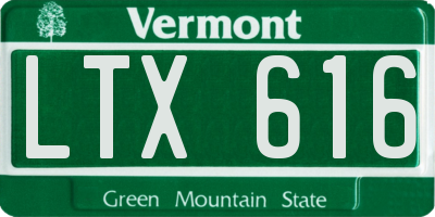 VT license plate LTX616