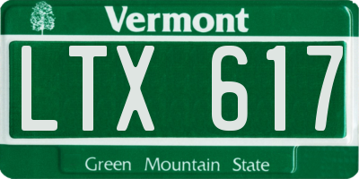 VT license plate LTX617