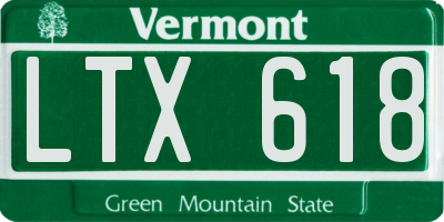 VT license plate LTX618