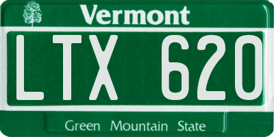 VT license plate LTX620
