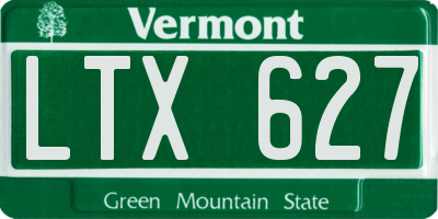 VT license plate LTX627