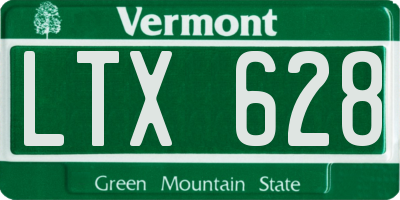 VT license plate LTX628