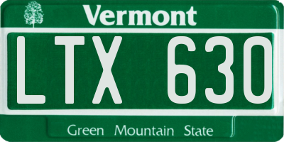 VT license plate LTX630