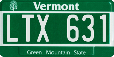 VT license plate LTX631