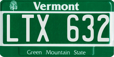 VT license plate LTX632