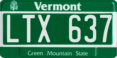 VT license plate LTX637