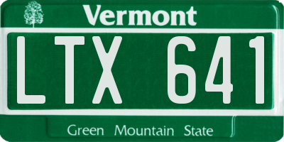 VT license plate LTX641