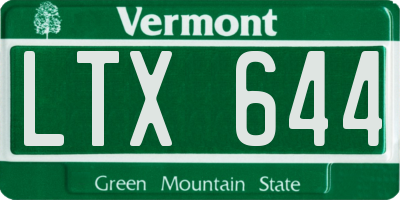 VT license plate LTX644