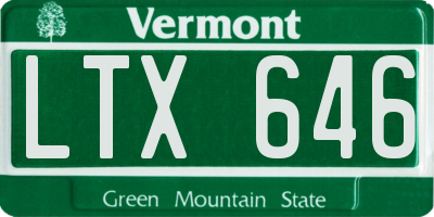 VT license plate LTX646