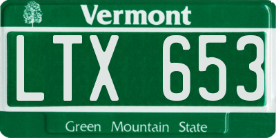 VT license plate LTX653
