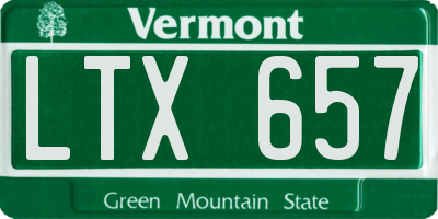 VT license plate LTX657