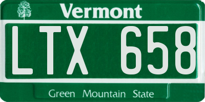 VT license plate LTX658