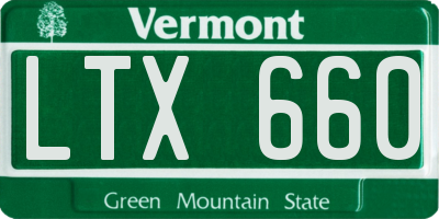 VT license plate LTX660