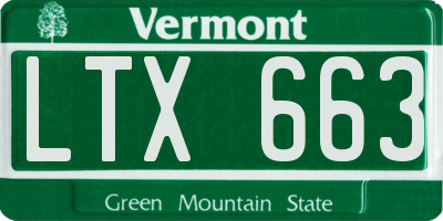 VT license plate LTX663