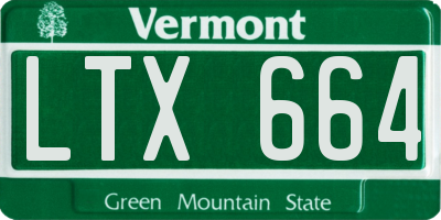 VT license plate LTX664