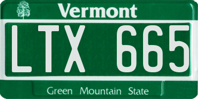 VT license plate LTX665