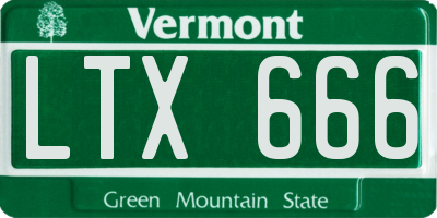 VT license plate LTX666