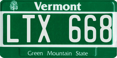 VT license plate LTX668