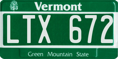 VT license plate LTX672