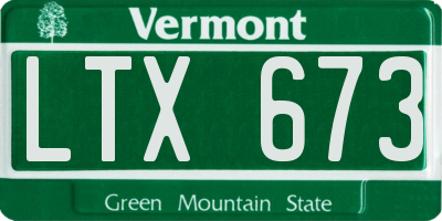 VT license plate LTX673