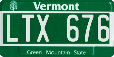 VT license plate LTX676