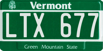 VT license plate LTX677
