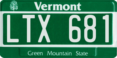 VT license plate LTX681