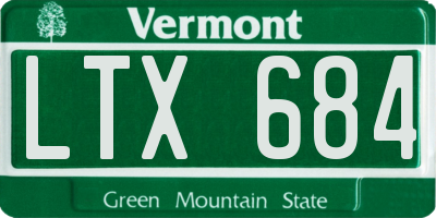 VT license plate LTX684