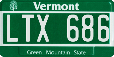 VT license plate LTX686