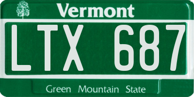 VT license plate LTX687