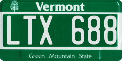 VT license plate LTX688