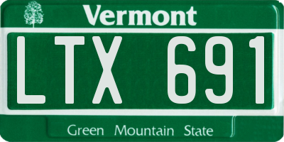 VT license plate LTX691
