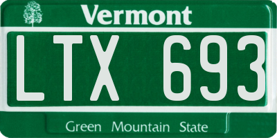 VT license plate LTX693