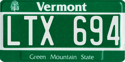 VT license plate LTX694