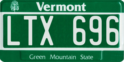 VT license plate LTX696