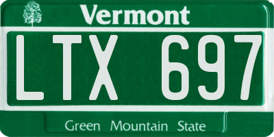 VT license plate LTX697