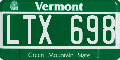 VT license plate LTX698