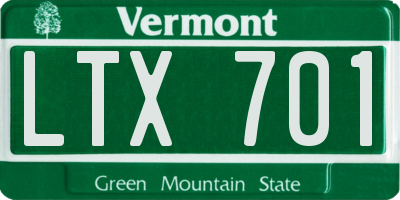 VT license plate LTX701