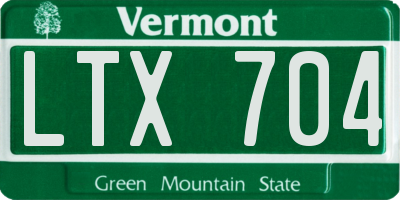 VT license plate LTX704