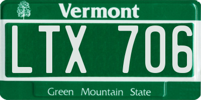 VT license plate LTX706