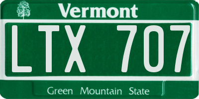 VT license plate LTX707